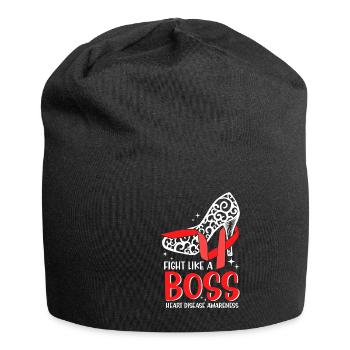 Ribbon Red Fight Heart - Jersey-Beanie - Schwarz - Vorne