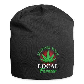 Support Your Farmer Cannabis - Jersey-Beanie - Schwarz - Vorne