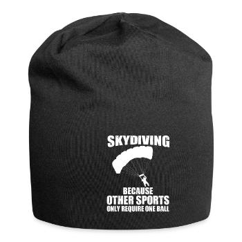 Funny Parachuting Skydiving Because Other Sports - Jersey-Beanie - Schwarz - Vorne