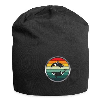 Retro Vintage Orca - Jersey-Beanie - Schwarz - Vorne