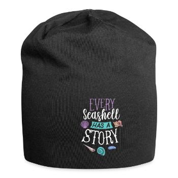 Every Seashell Has Stories - Jersey-Beanie - Schwarz - Vorne
