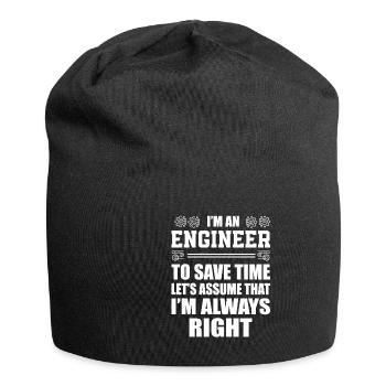 Funny Engineer I'm Always Right - Jersey-Beanie - Schwarz - Vorne