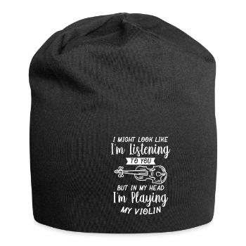 Funny I'm Playing Violin - Jersey-Beanie - Schwarz - Vorne