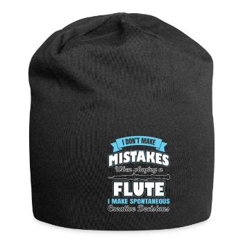 Funny I Don't Make Mistake Playing Flute - Jersey-Beanie - Schwarz - Vorne
