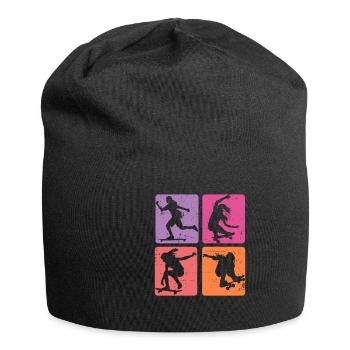 Vintage Retro Skateboard Skater Girl - Jersey-Beanie - Schwarz - Vorne