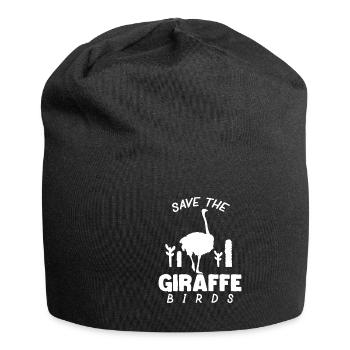 Funny Save The Giraffe Birds Ostrich - Jersey-Beanie - Schwarz - Vorne
