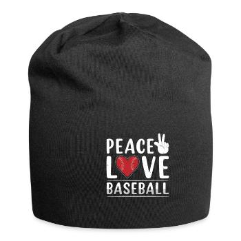 Peace Love Baseball - Jersey-Beanie - Schwarz - Vorne