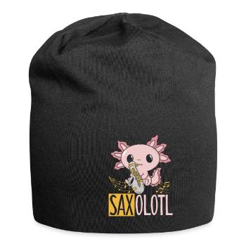 Funny Cute Saxolotl Saxophone Axolotl - Jersey-Beanie - Schwarz - Vorne