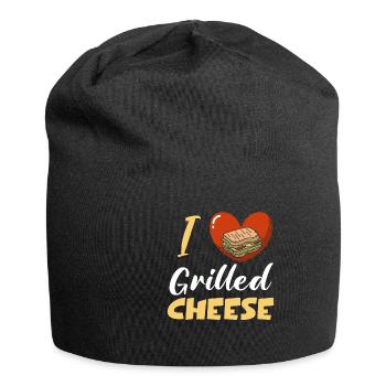 I Love Grilled Cheese - Jersey-Beanie - Schwarz - Vorne