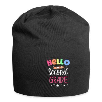 Teacher Hello 2nd Grade - Jersey-Beanie - Schwarz - Vorne