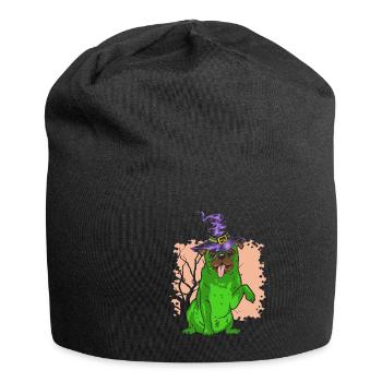 Cute Dog Pug In Witch Costume - Jersey-Beanie - Schwarz - Vorne