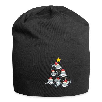 Cute Sharks Xmas Tree - Jersey-Beanie - Schwarz - Vorne
