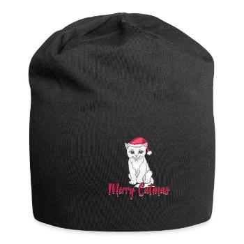 Merry Catmas - Jersey-Beanie - Schwarz - Vorne