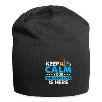 Keep Calm Your Housekeeper Is Here - Jersey-Beanie - Schwarz - Vorne