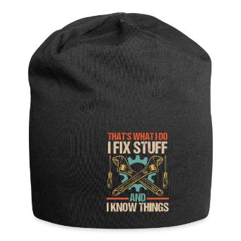 Funny Carpenter What I Do I Fixed Stuff - Jersey-Beanie - Schwarz - Vorne