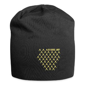 Ei Gude Wie Gerippt Abbelwoiglas Muster Cider - Jersey-Beanie - Schwarz - Vorne