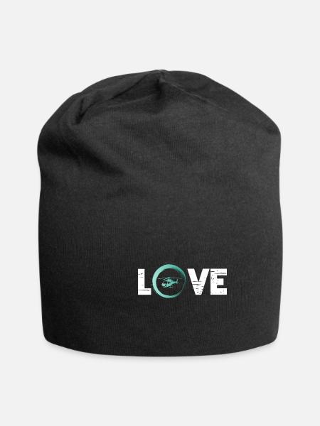 Sporty Hobby Leidenschaft Hubschrauber - Jersey-Beanie - Schwarz