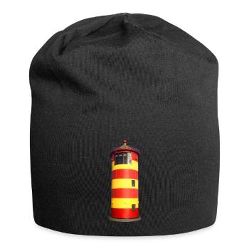 Pilsumer Leuchtturm freigestellt - Jersey-Beanie - Schwarz - Vorne