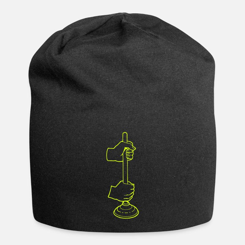 wc klo pümpel abfluss beruf - Jersey-Beanie - Schwarz