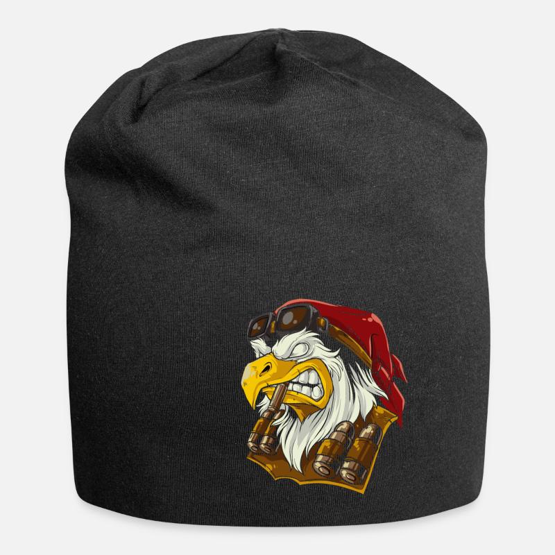Adler Adlerkopf - Jersey-Beanie - Schwarz