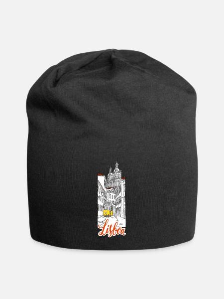 Lissabon - Jersey-Beanie - Schwarz