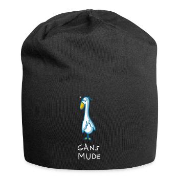 Gans müde - Jersey-Beanie - Schwarz - Vorne