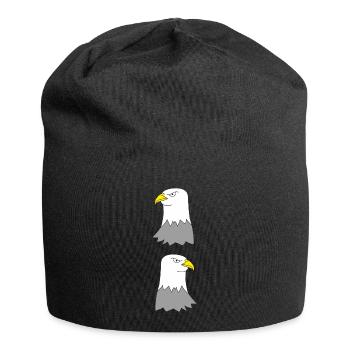 Deux aigles - Bonnet en jersey - noir - Devant
