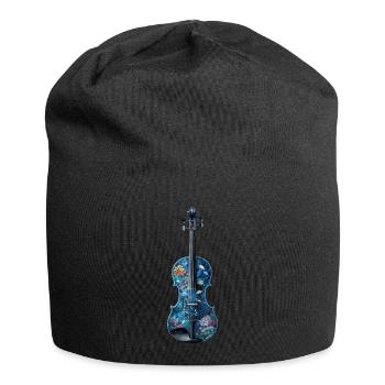 Fisch Violine - Jersey-Beanie - Schwarz - Vorne