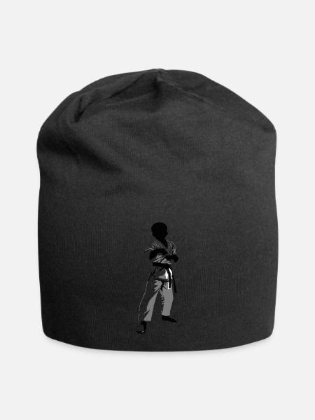 Karaté Enfant Combattant - Arts Martiaux Sports Autocollant - Bonnet en jersey - noir
