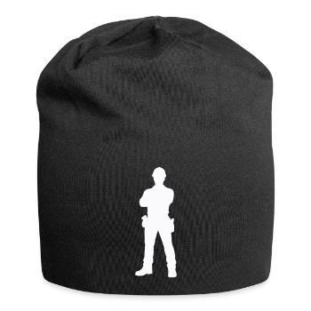 Construction Worker Construction Silhouette - Jersey Beanie - black - Front