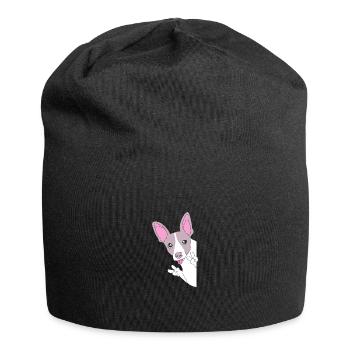 Rat Terrier - Jersey-Beanie - Schwarz - Vorne