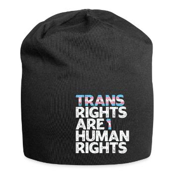 LBGT Flag Gay Pride Les droits des trans sont des droits humains - Bonnet en jersey - noir - Devant