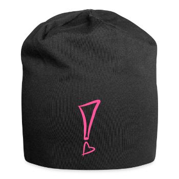 Exclamation mark with heart - Jersey Beanie - black - Front