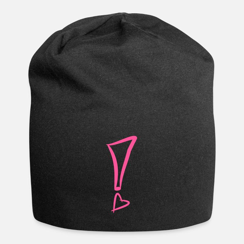 Ausrufezeichen mit Herz - Jersey-Beanie - Schwarz