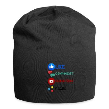 Like Comment Subscribe Share 2 - Jersey-Beanie - Schwarz - Vorne