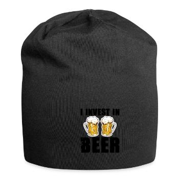 J’investis dans la bière - Bonnet en jersey - noir - Devant