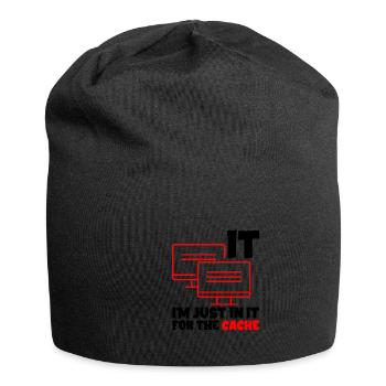 I'm Just In It For The Cache 2 - Jersey Beanie - black - Front