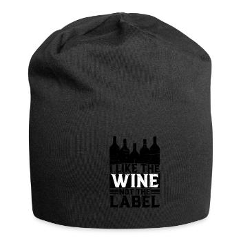 I like the wine, not the label 16 - Jersey Beanie - black - Front