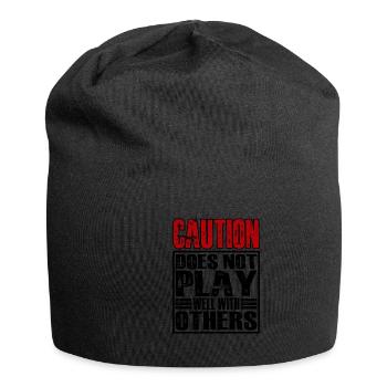 Caution does not play well with others 28 - Jersey Beanie - black - Front