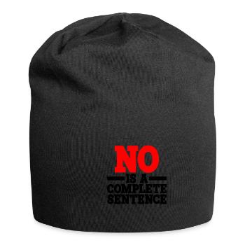 No is a complete sentence 15 - Jersey Beanie - black - Front