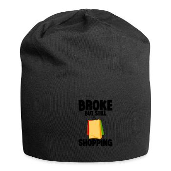 Broke But Still Shopping - Jersey Beanie - black - Front