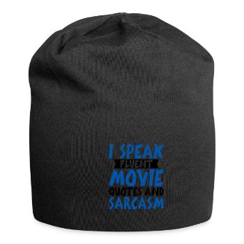 I Speak Fluent Movie Quotes And Sarcasm 4 - Jersey-Beanie - Schwarz - Vorne