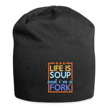 Life Is Soup And I'm A Fork 13 - Jersey Beanie - black - Front