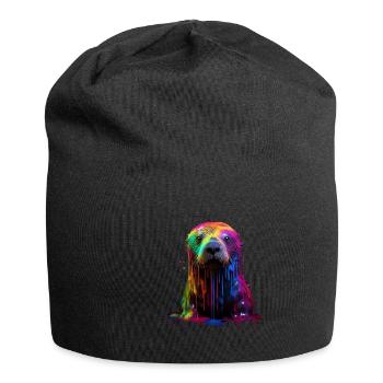 Rainbow Sea Otter - Jersey Beanie - black - Front
