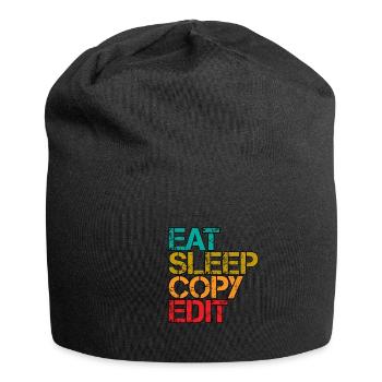 Eat Sleep Copy Edit 3 - Jersey-Beanie - Schwarz - Vorne