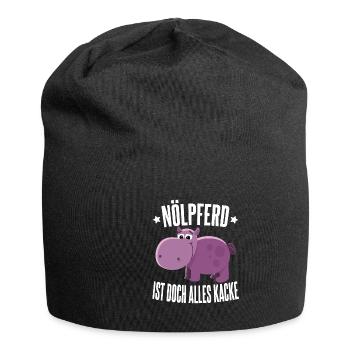 Nölpferd Nilpferd Ist doch alles kacke Geschenk - Jersey-Beanie - Schwarz - Vorne