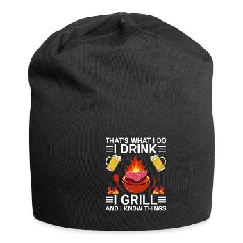 Grill Grill Summer Barbecue Beer Dicton - Bonnet en jersey - noir - Devant