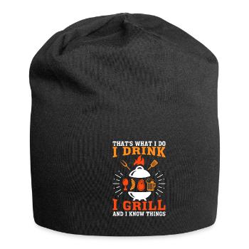 Grill Grill Summer Barbecue Beer Dicton - Bonnet en jersey - noir - Devant