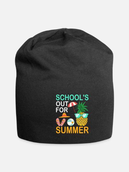 Schule Fertig Sommerferien Spruch - Jersey-Beanie - Schwarz