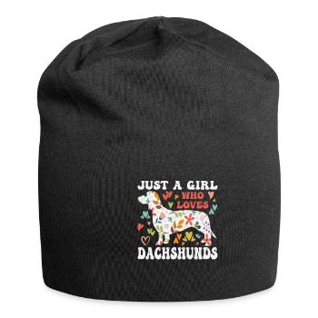 Teckel à poil rugueux - Bonnet en jersey - noir - Devant